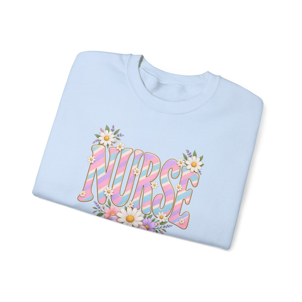 Pastel Stripe NURSE Crewneck Sweatshirt