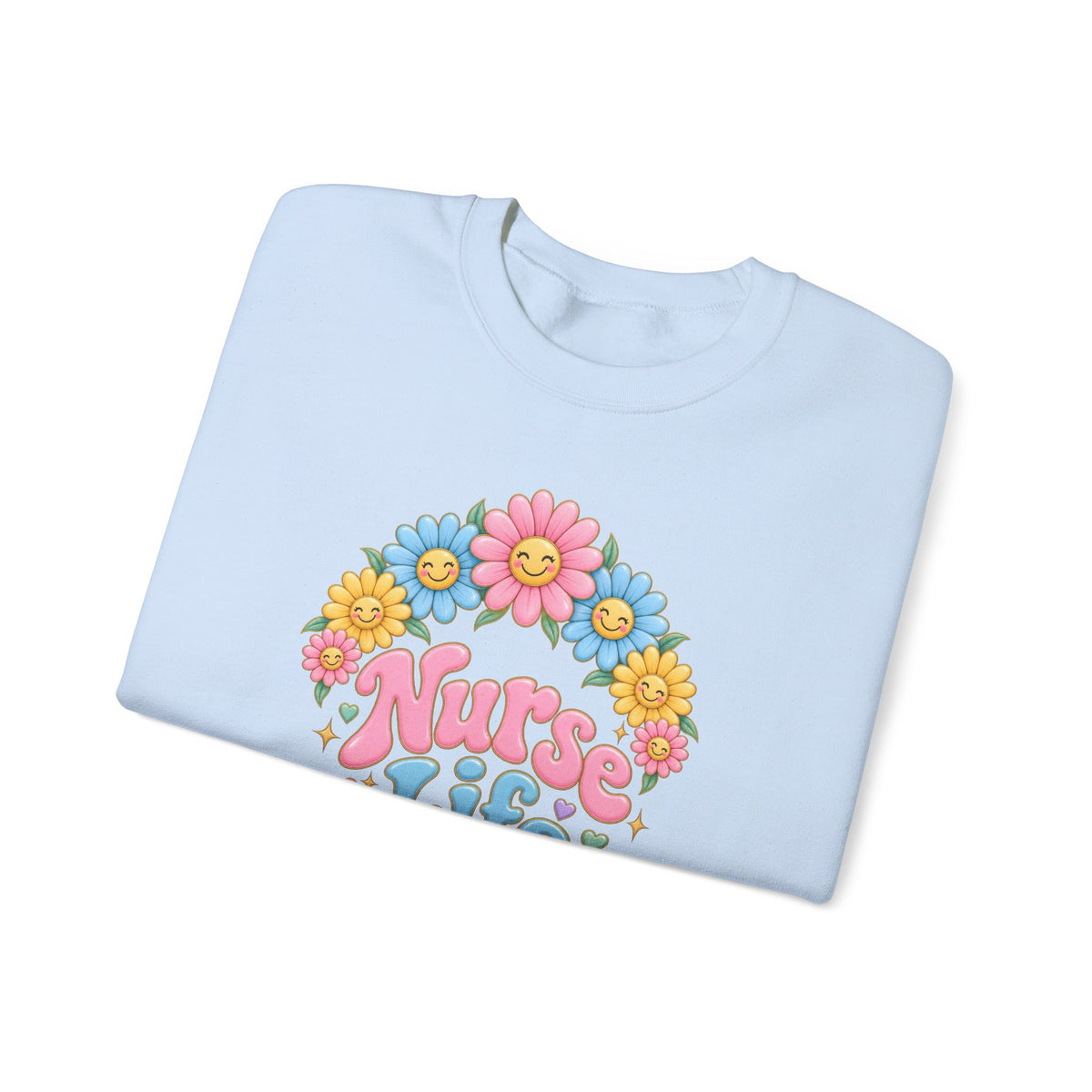 Nurse Life Daisies Crewneck Sweatshirt