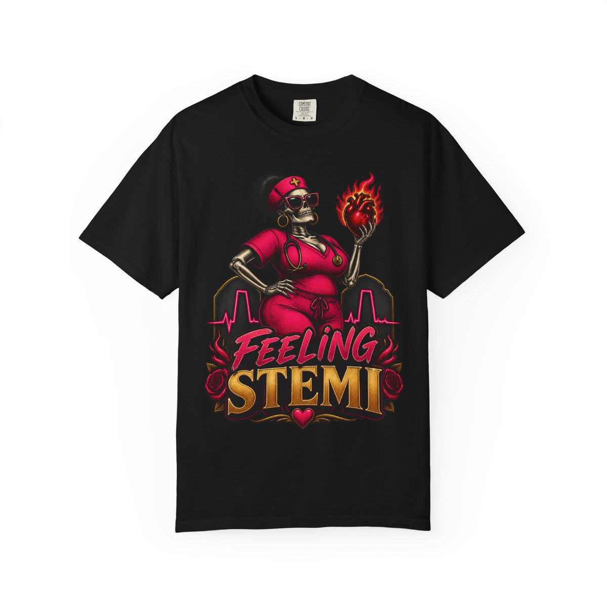 Feeling STEMI Skeleton Cardiac Nurse Comfort Colors T-Shirt