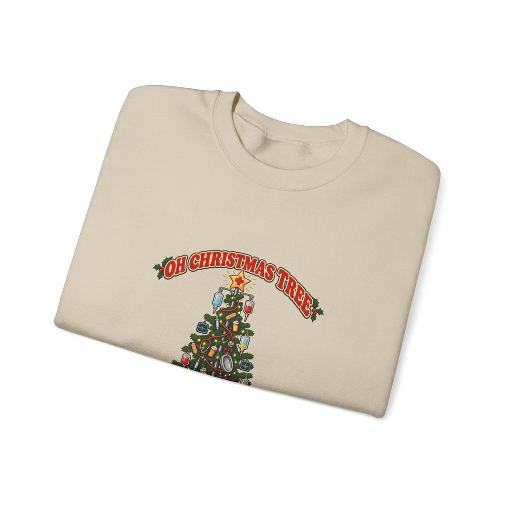 Oh Christmas Tree How Lovely Are Your Bedpans Nurse Crewneck Sweatshirt