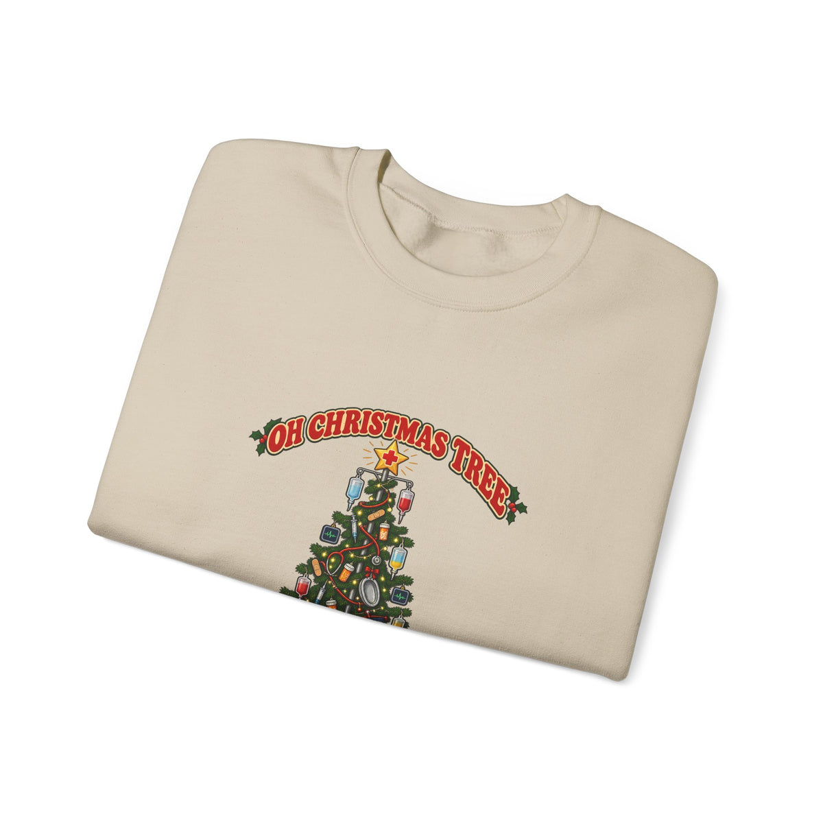 Oh Christmas Tree How Lovely Are Your Bedpans Nurse Crewneck Sweatshirt