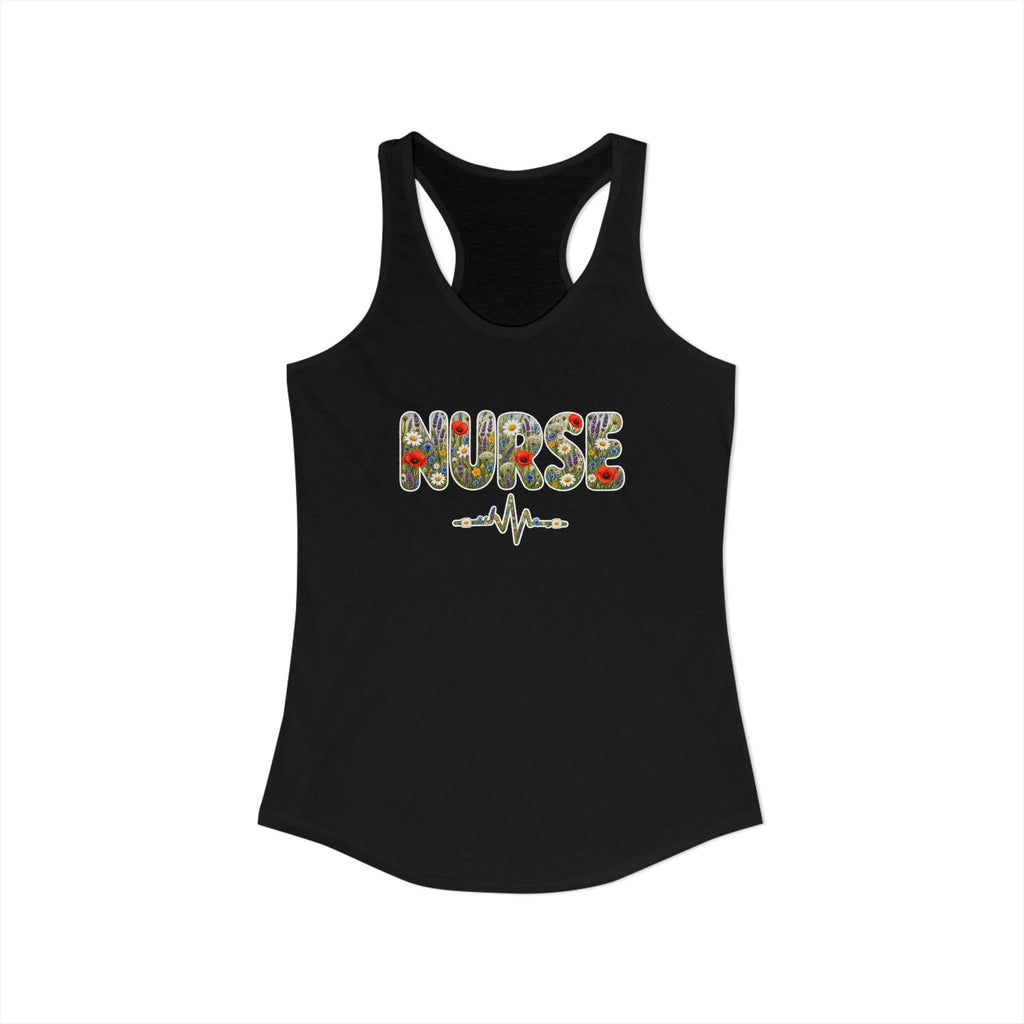 Nurse Boho Wildflower Floral Women's Racerback Tank Top