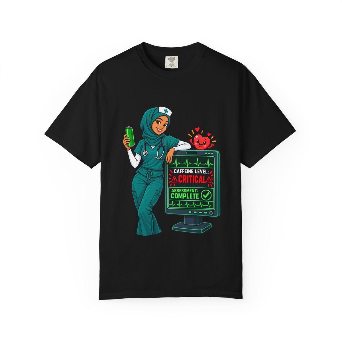 Caffeine Level Critical Assessment Complete Nurse Tee (Hijab)