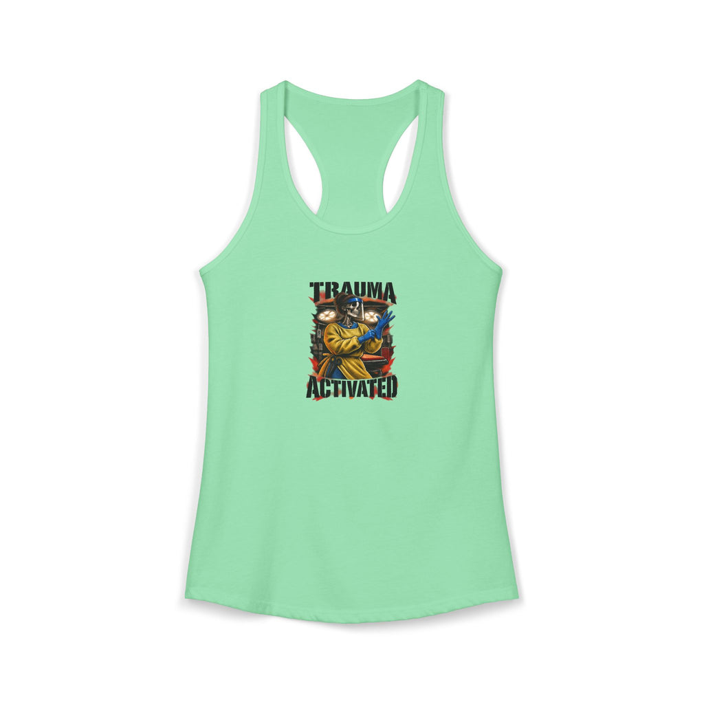 Trauma Activated Skeleton ER Nurse Women's Racerback Tank Top