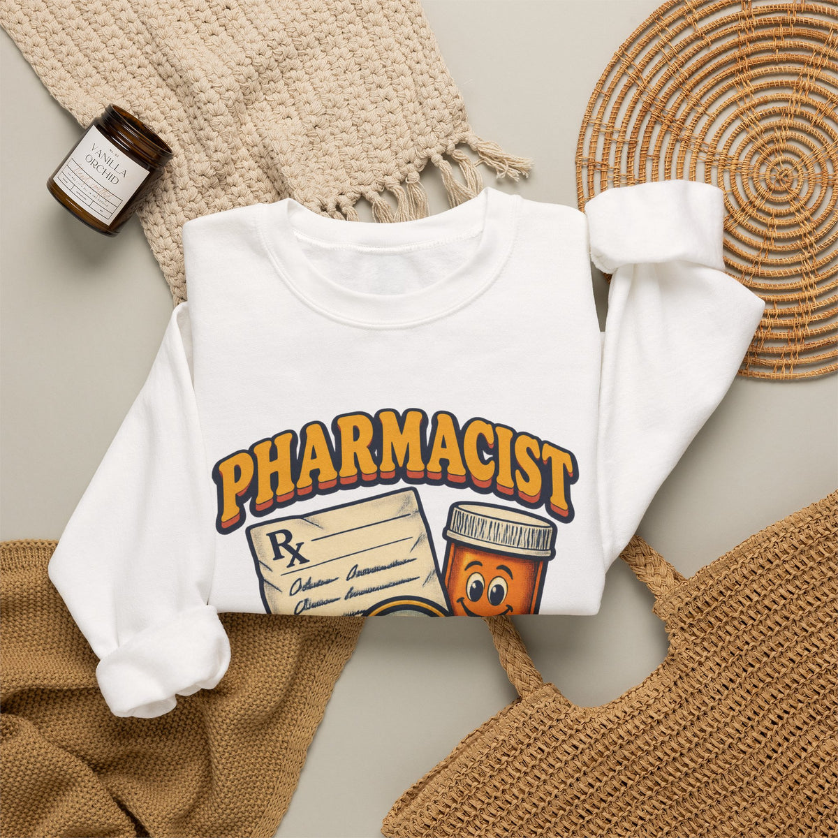 Pharmacist Fluent in Doctor Handwriting Funny Crewneck Sweatshirt