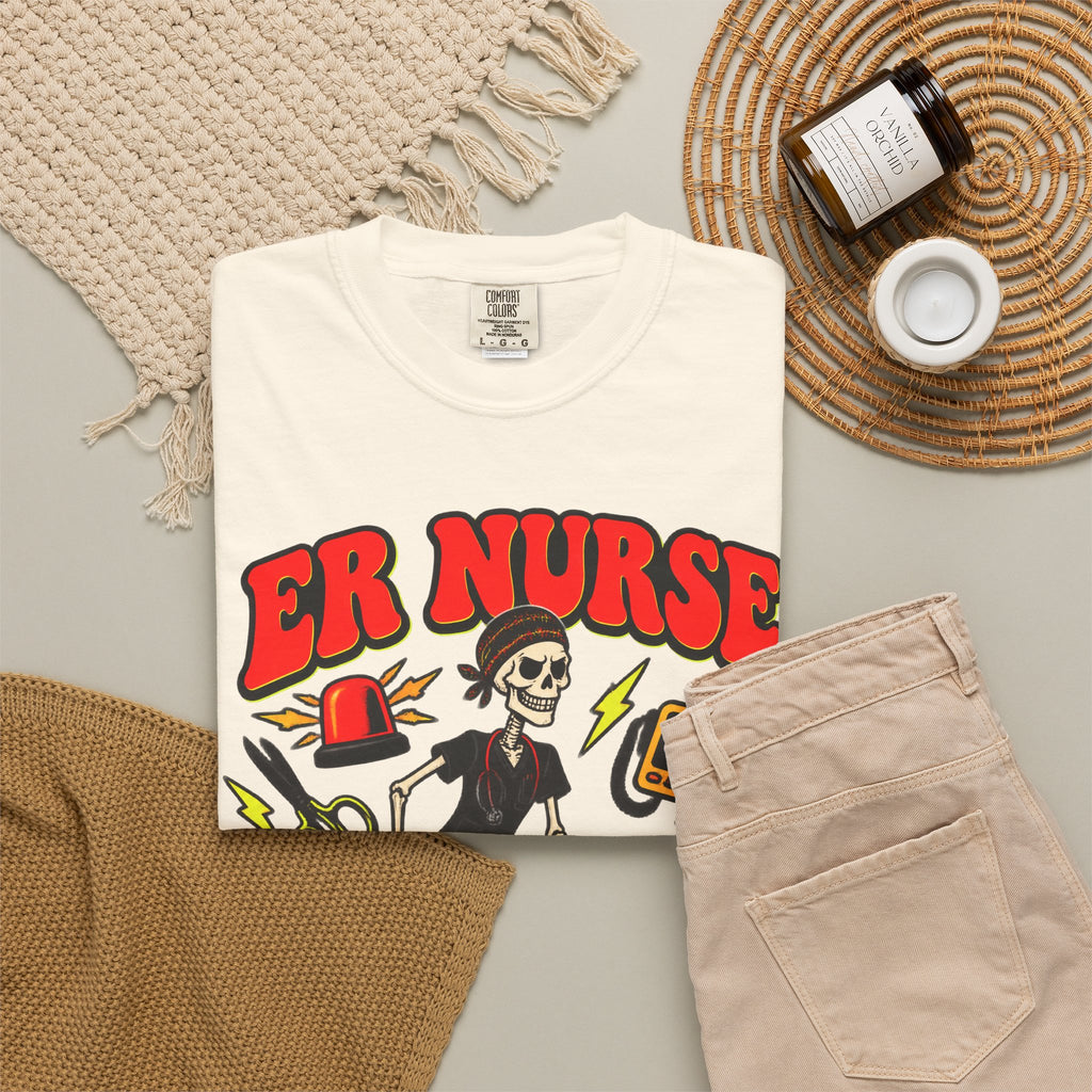ER Nurse I've Seen Things Skinny Skeleton Comfort Colors T-Shirt