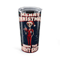 Merry Christmas From the Night Shift Skeleton Nurse 20oz Skinny Tumbler