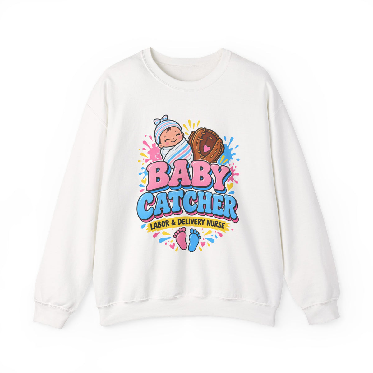 Baby Catcher Labor and Delivery Nurse Crewneck Sweatshirt