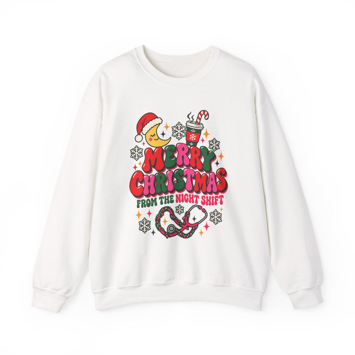 Merry Christmas From the Night Shift Nurse Crewneck Sweatshirt