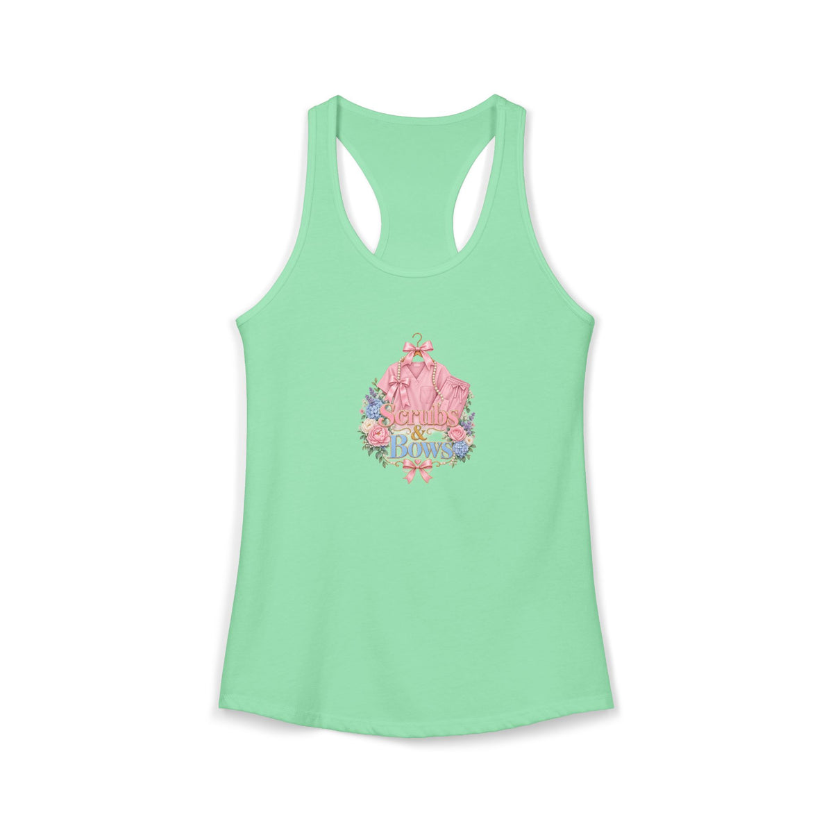 Scrubs and Bows Nurse Women's Racerback Tank Top