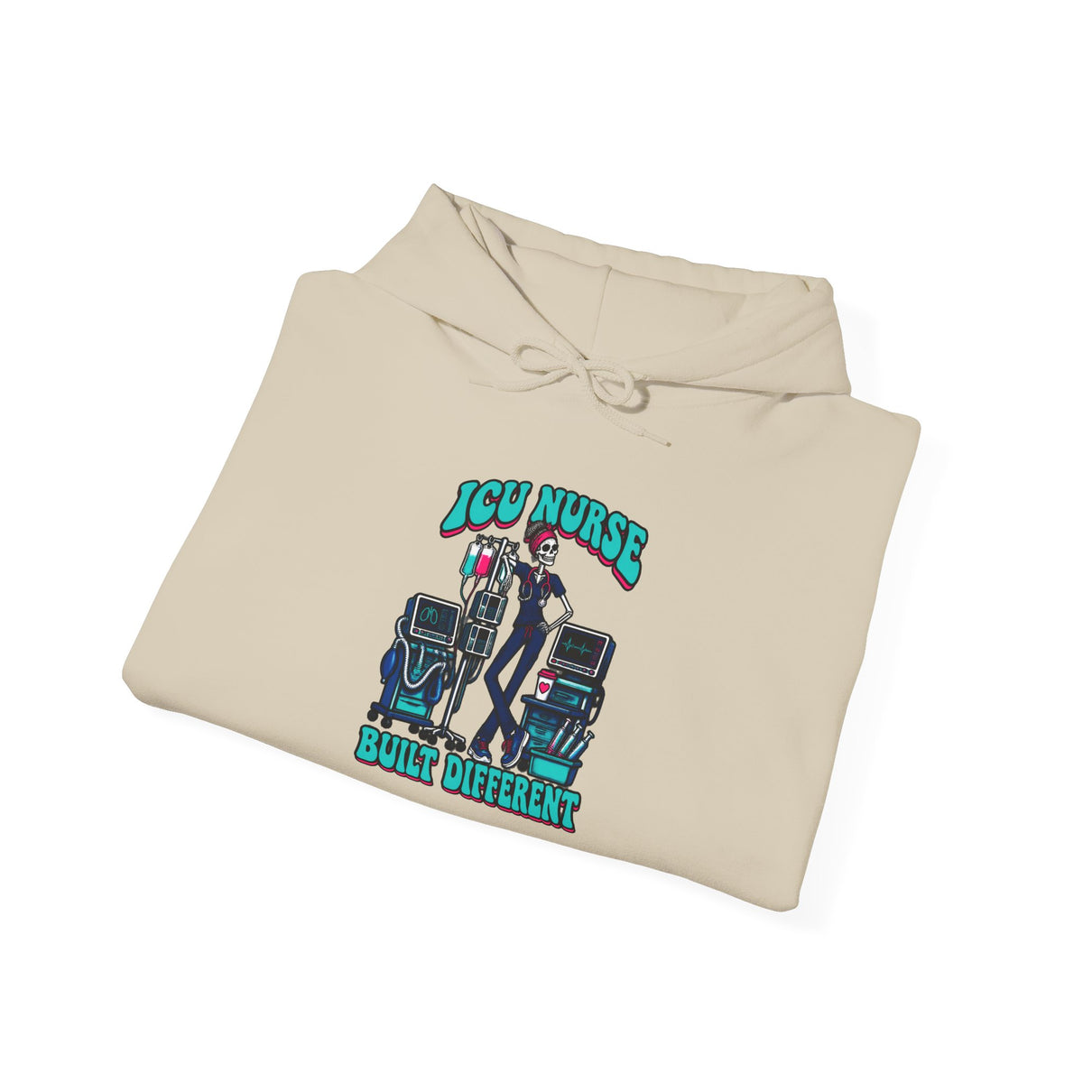 ICU Nurse Built Different Skinny Skeleton Hoodie