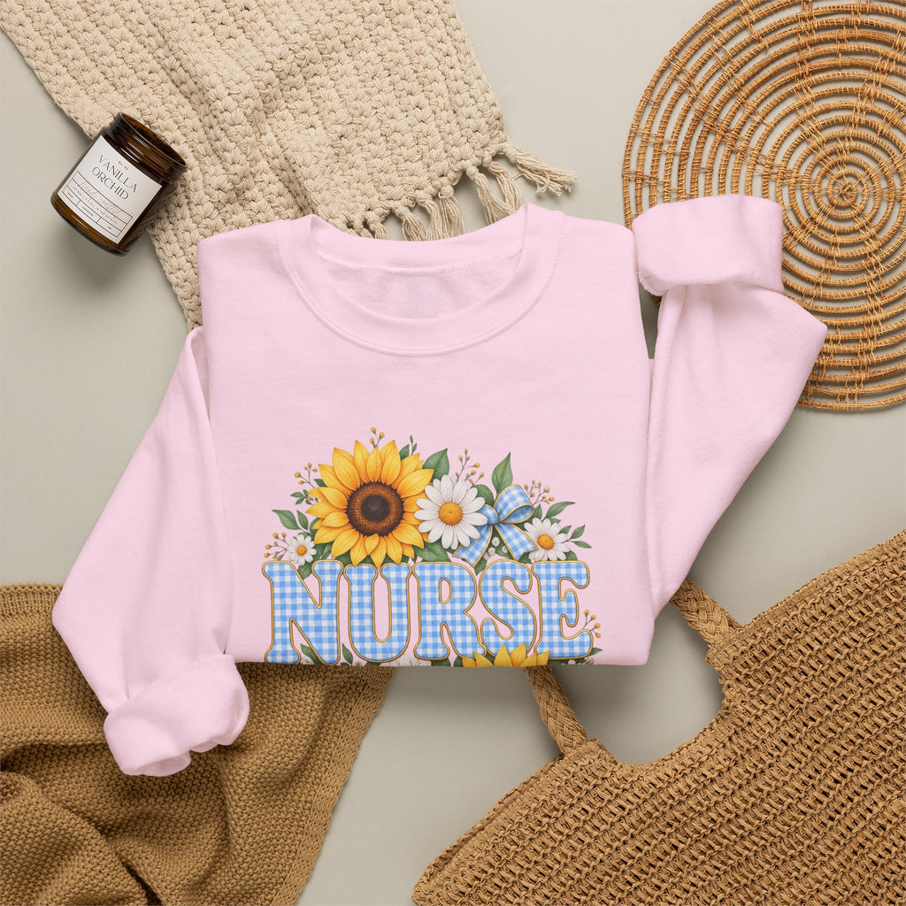 Sunflower Gingham NURSE Crewneck Sweatshirt