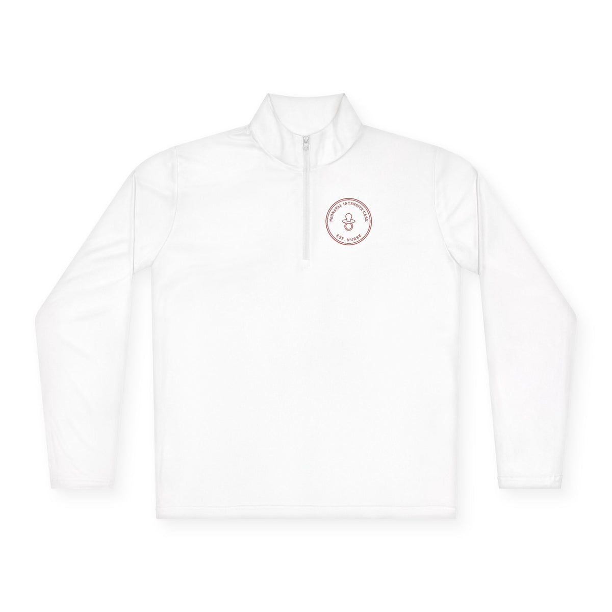 NICU Nurse Minimal Vintage Badge Neonatal Intensive Care Quarter-Zip Pullover