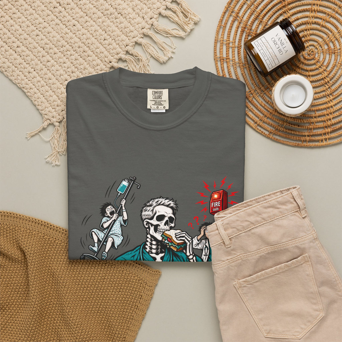 Nothing Surprises Me Anymore Shift 4 Skeleton Male Nurse Comfort Colors T-Shirt