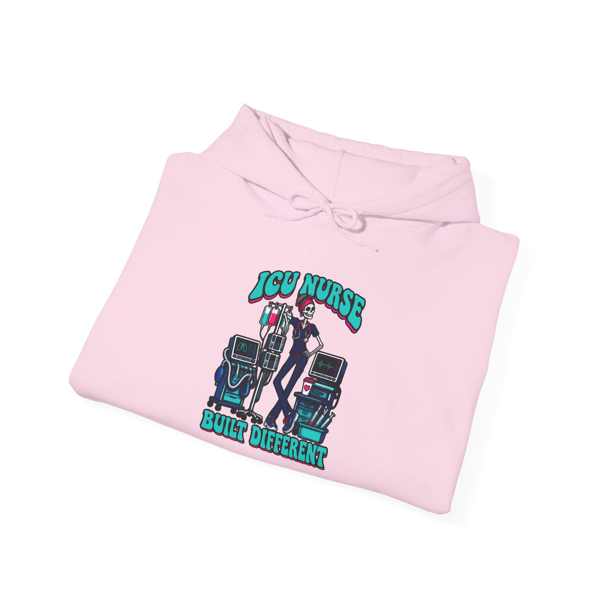 ICU Nurse Built Different Skinny Skeleton Hoodie