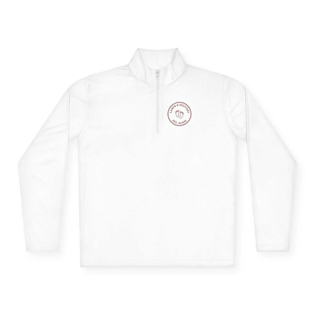 L&D Nurse Minimal Vintage Badge Labor & Delivery Quarter-Zip Pullover