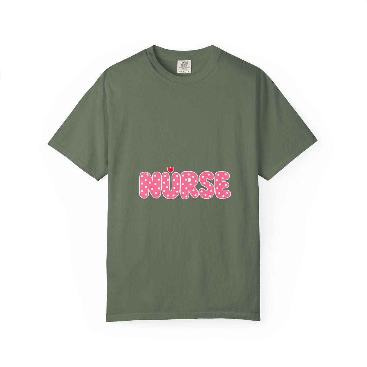 Nurse Pink Polka Dot Letters Comfort Colors T-Shirt