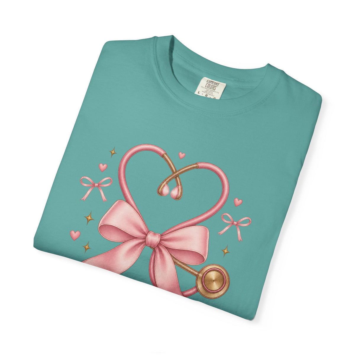 Coquette Pink Bow Stethoscope Registered Nurse Comfort Colors T-Shirt