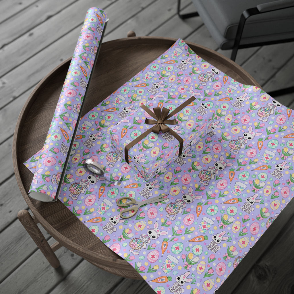 Easter Skeleton Nurse Wrapping Paper