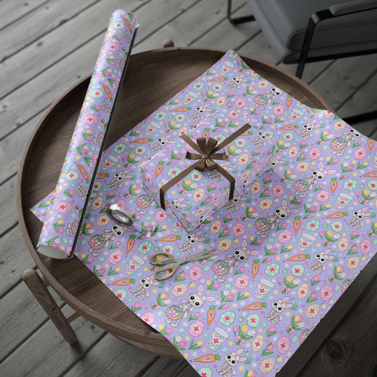 Easter Skeleton Nurse Wrapping Paper