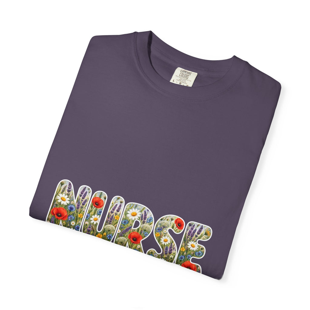 Nurse Boho Wildflower Floral Comfort Colors T-Shirt