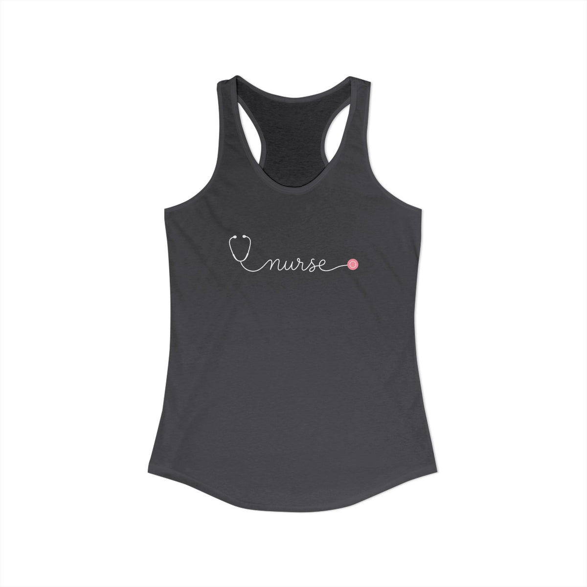 Nurse One Line Stethoscope Script Women's Racerback Tank Top