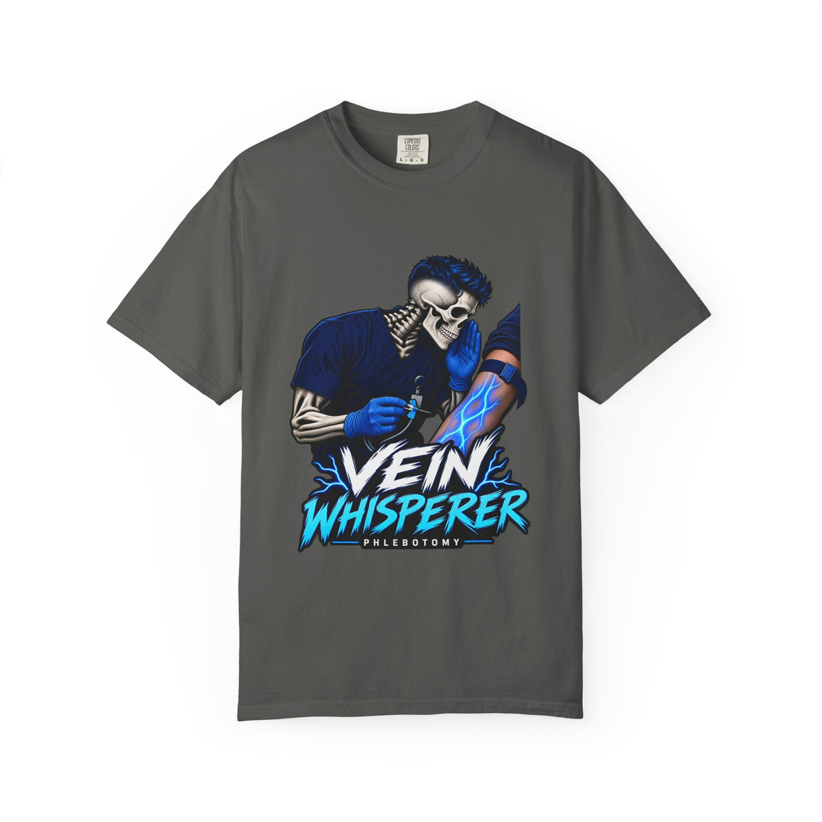 Vein Whisperer Male Skeleton Phlebotomist Comfort Colors T-Shirt