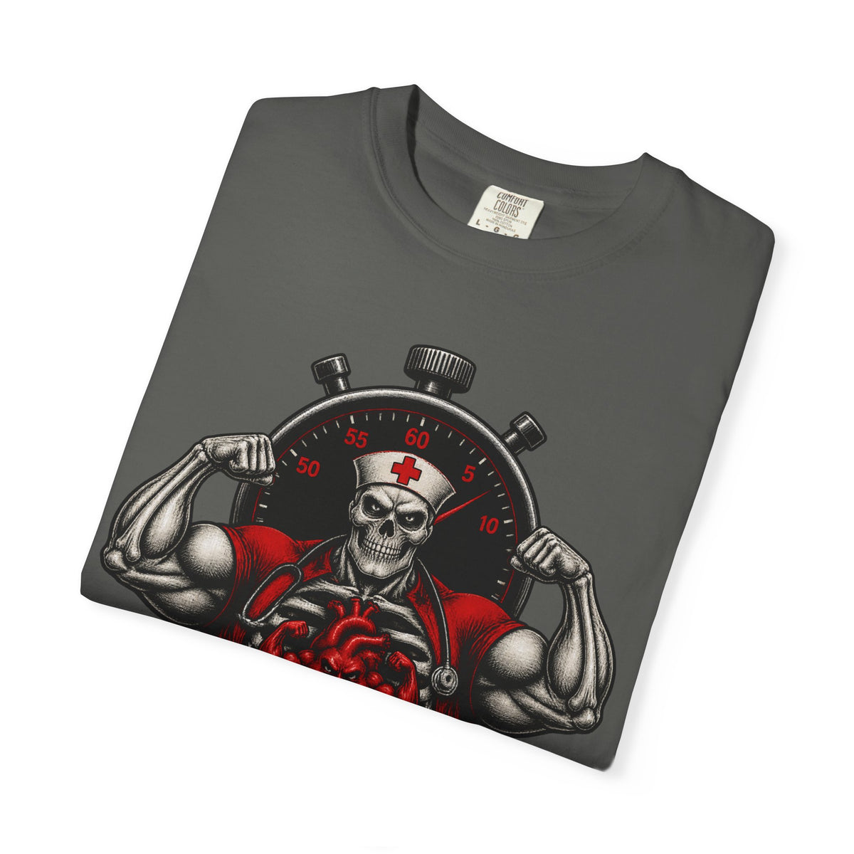 Time Is Muscle Skeleton Cardiac Nurse Comfort Colors T-Shirt