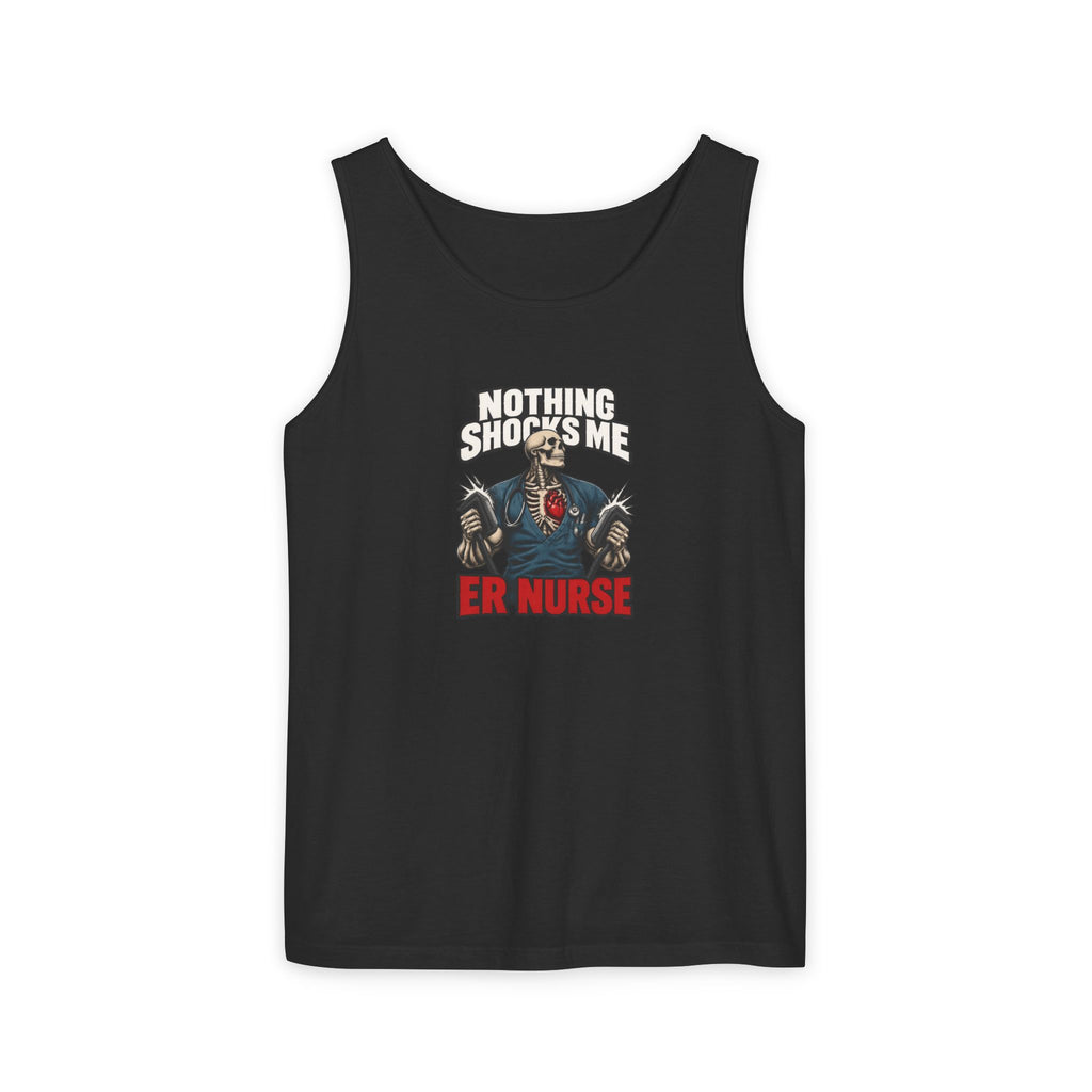 Nothing Shocks Me Skeleton ER Nurse Comfort Colors Tank Top