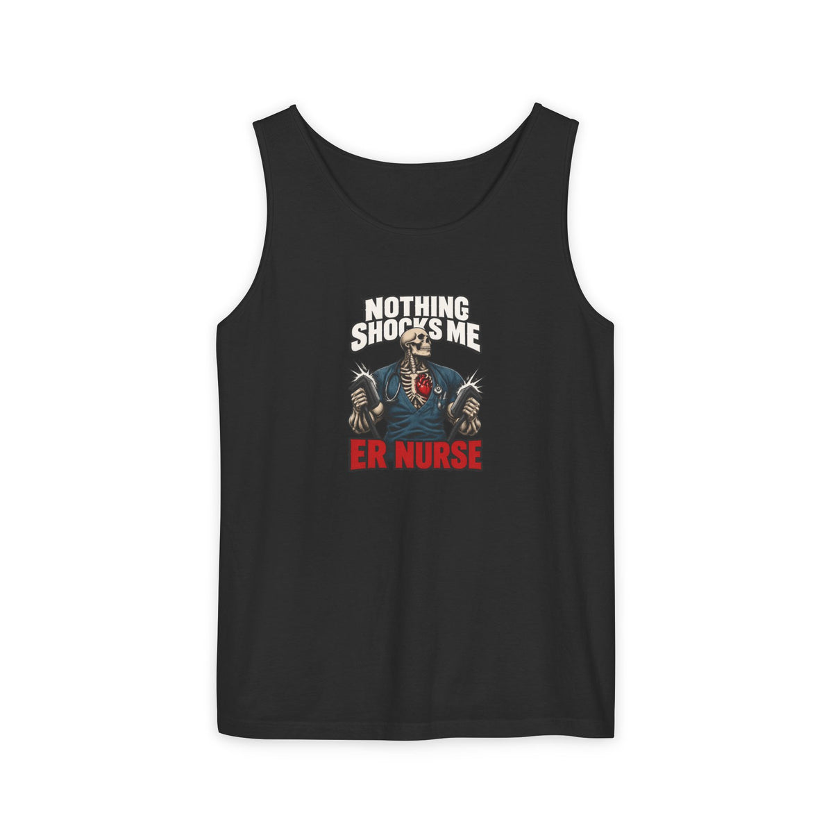 Nothing Shocks Me Skeleton ER Nurse Comfort Colors Tank Top