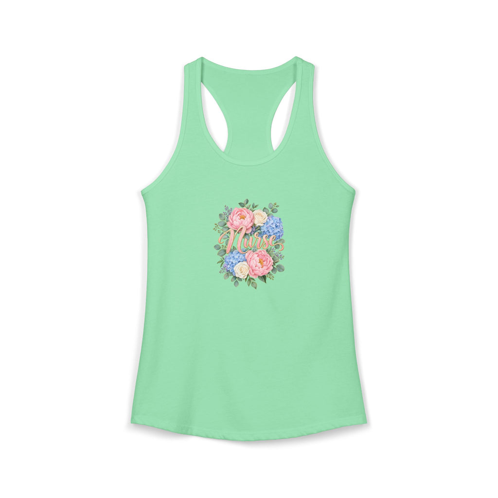 Peony and Hydrangea Nurse Women's Racerback Tank Top