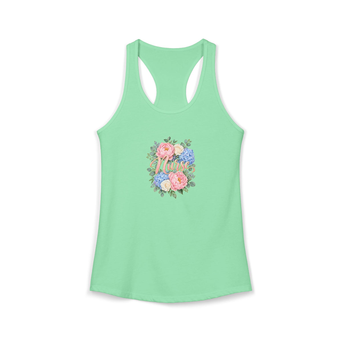 Peony and Hydrangea Nurse Women's Racerback Tank Top