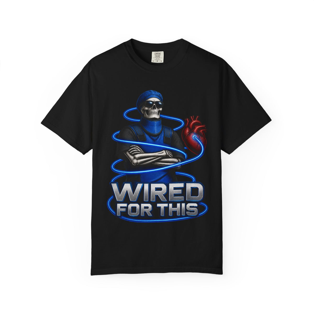 Wired for This Cath Lab Skeleton Cardiac Nurse Comfort Colors T-Shirt