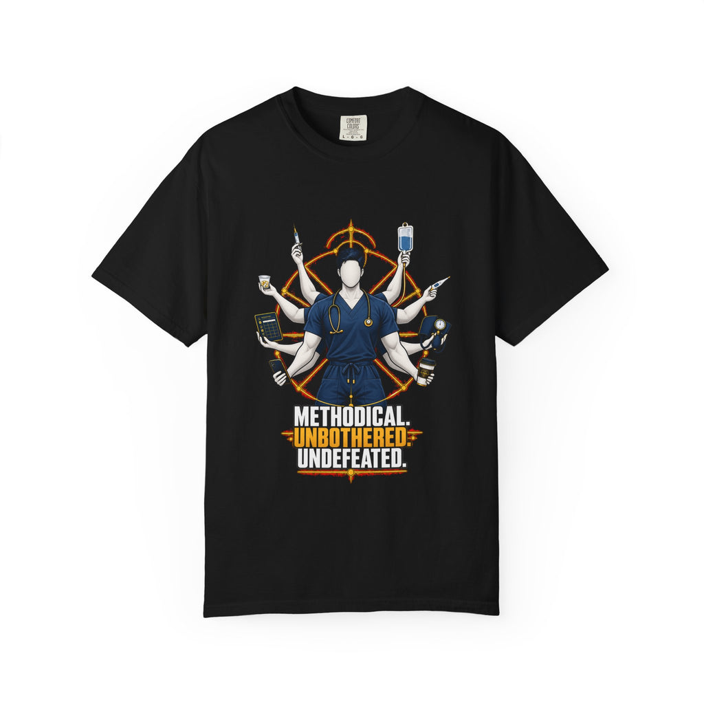 Methodical Unbothered Undefeated Multitasking Male Nurse Comfort Colors T-Shirt