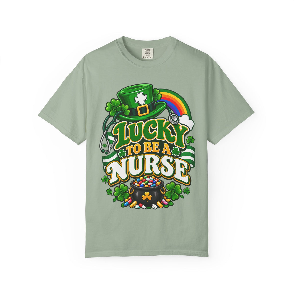 Lucky to Be a Nurse St. Patrick's Day Comfort Colors T-Shirt