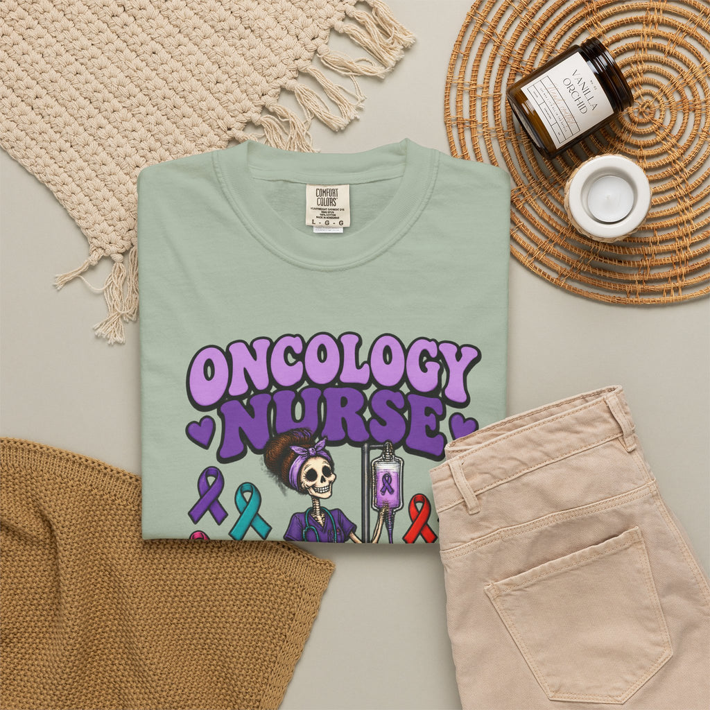 Oncology Nurse Hope in Every Bag Skinny Skeleton Comfort Colors T-Shirt