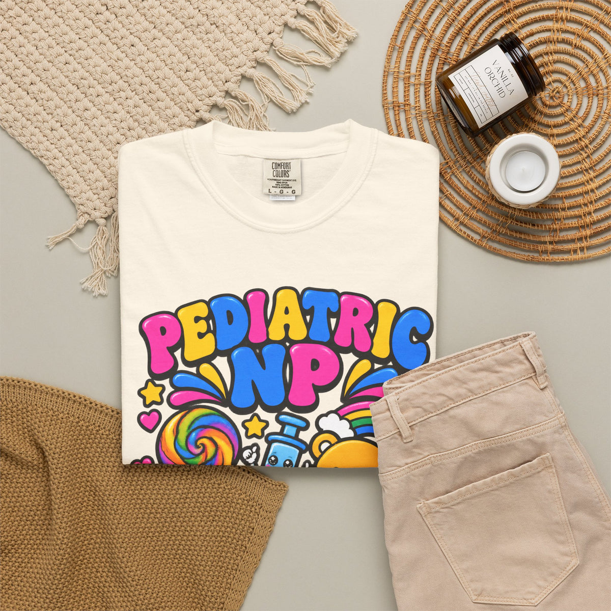 Pediatric NP Stickers and Shots Nurse Practitioner Comfort Colors T-Shirt