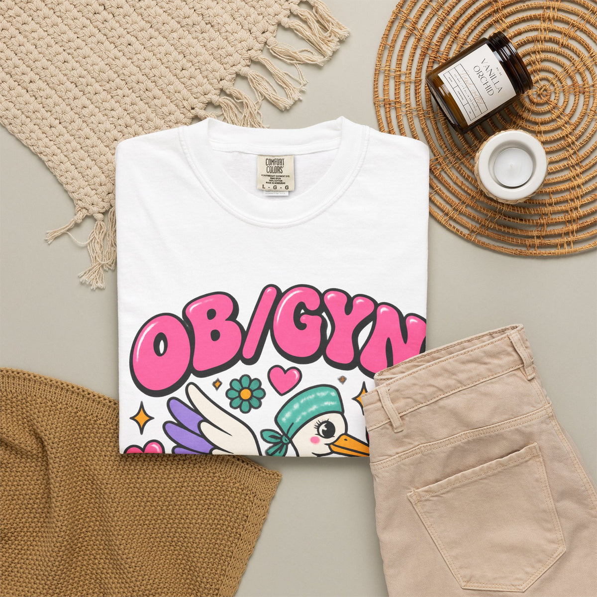 OB/GYN We Deliver Stork Baby Doctor Comfort Colors T-Shirt