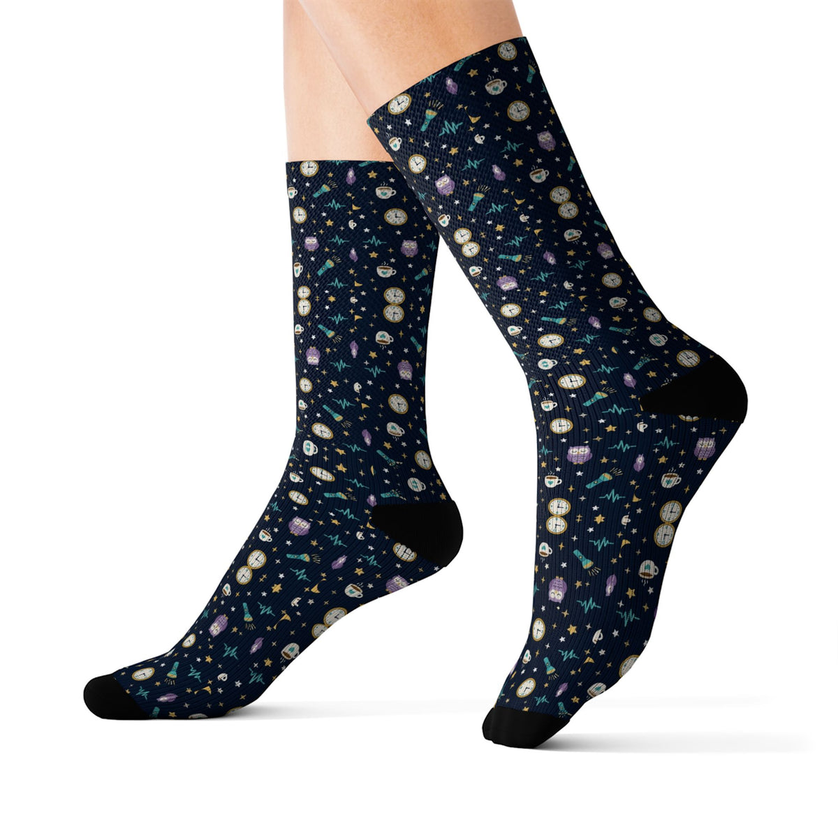 Night Shift Moon and Owl Nurse Socks