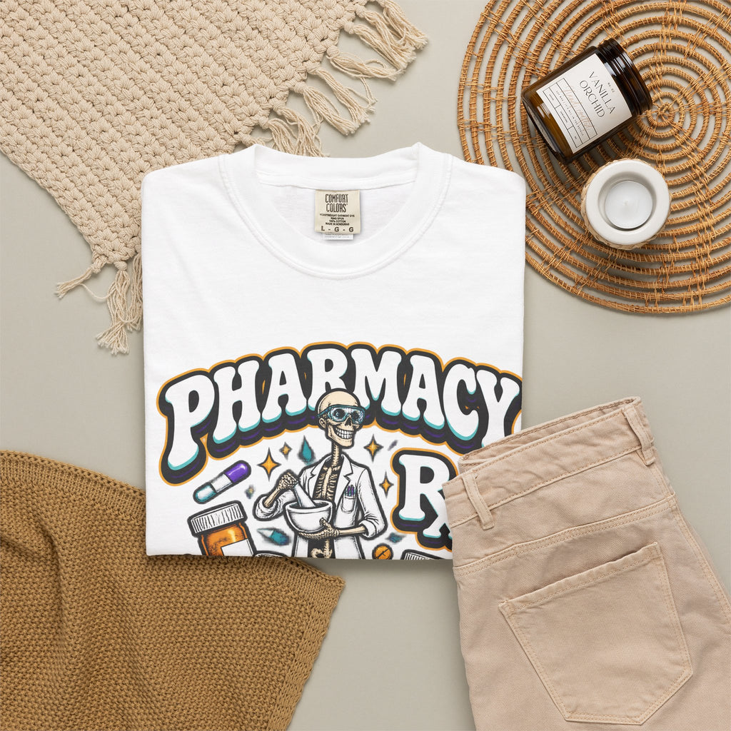 Pharmacy Skeleton Crew Skinny Skeleton Pharmacist Comfort Colors T-Shirt