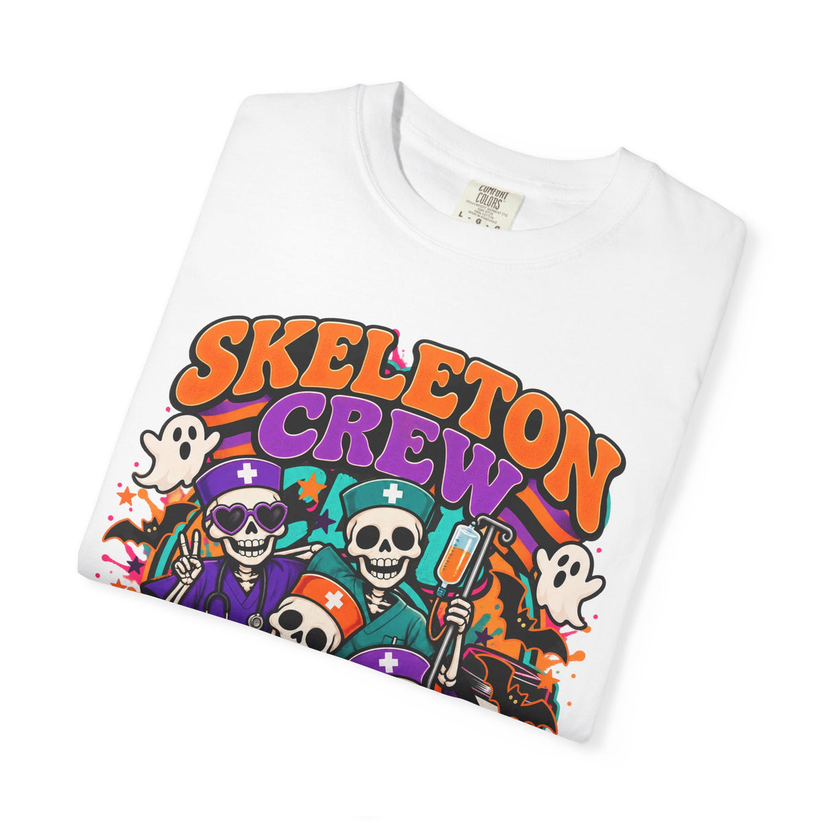 Skeleton Crew Night Shift Halloween Nurse Comfort Colors T-Shirt