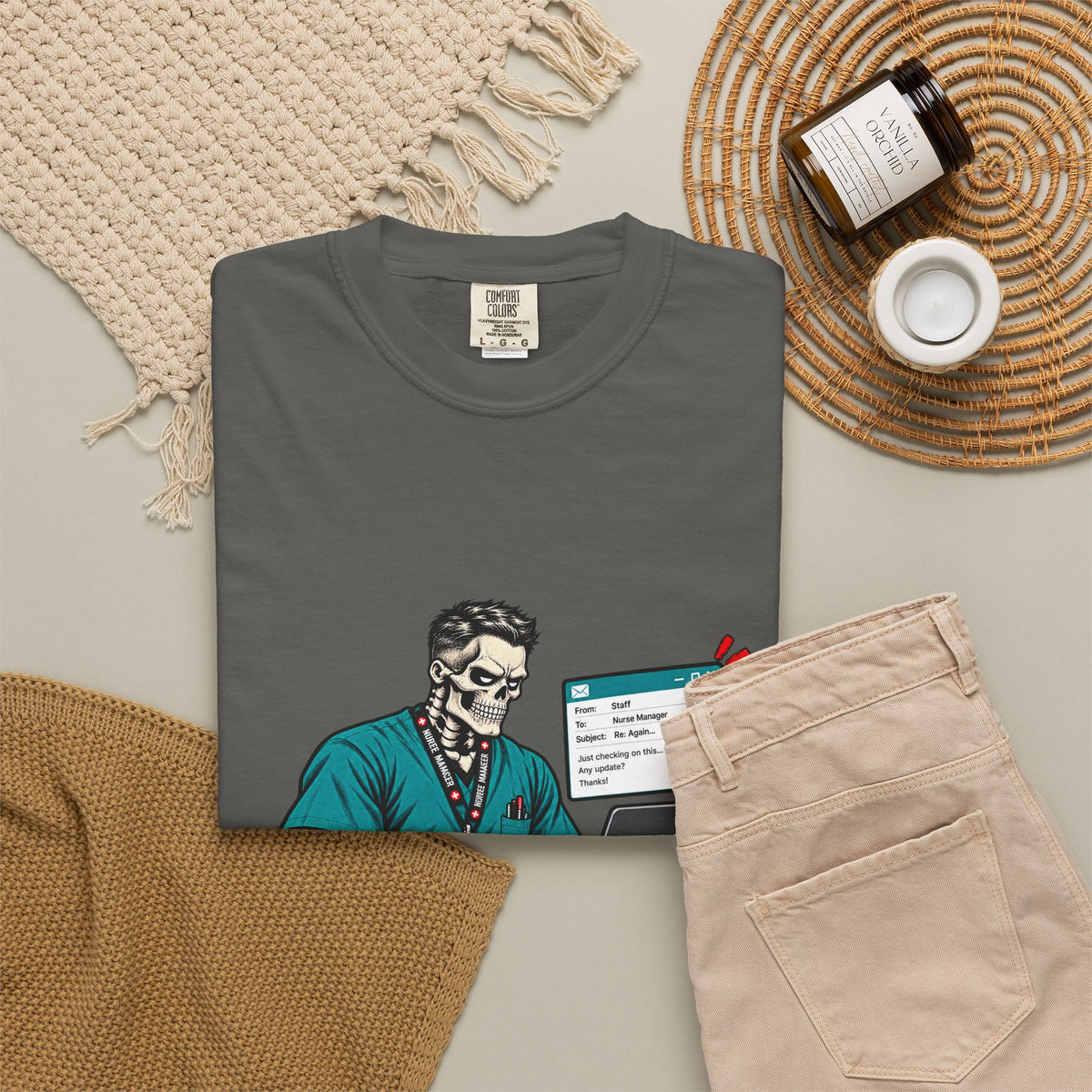 Per My Last Email Skeleton Male Nurse Manager Comfort Colors T-Shirt