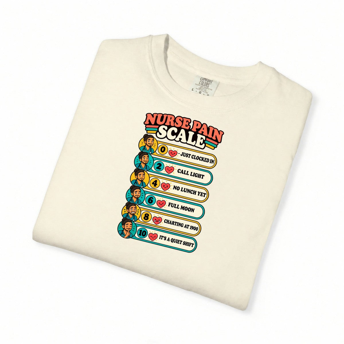 Nurse Pain Scale Funny Male Nurse Comfort Colors T-Shirt