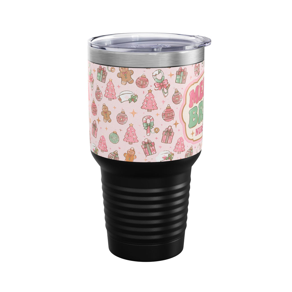 Merry and Bright Nurse Mode Pink Christmas 30oz Tundra Tumbler