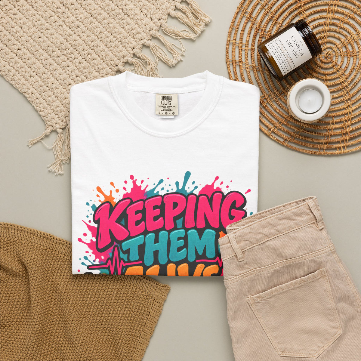 Keeping Them Alive Till 6:45 Funny Nurse Comfort Colors T-Shirt