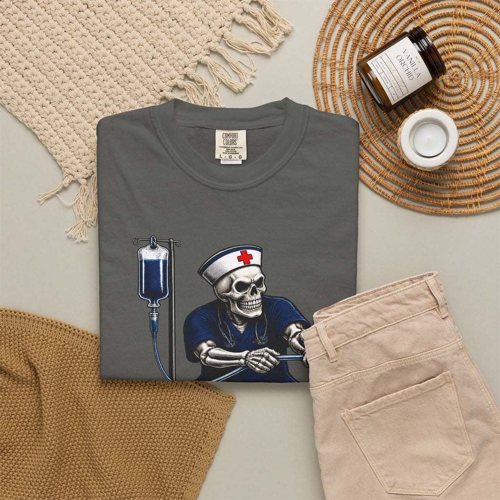 Hold the Line Skeleton Nurse Comfort Colors T-Shirt