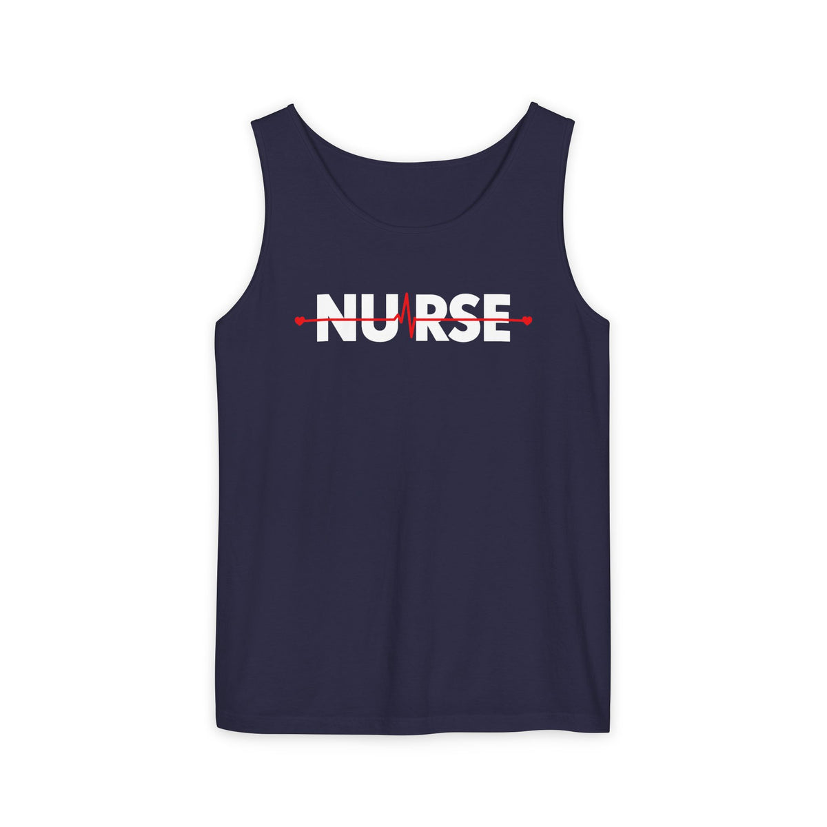 Nurse Heartbeat EKG Line Comfort Colors Tank Top
