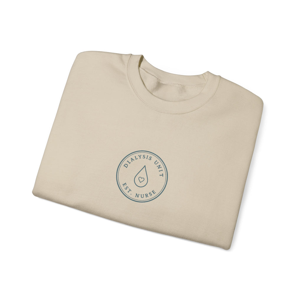 Dialysis Nurse Minimal Vintage Badge Dialysis Unit Crewneck Sweatshirt
