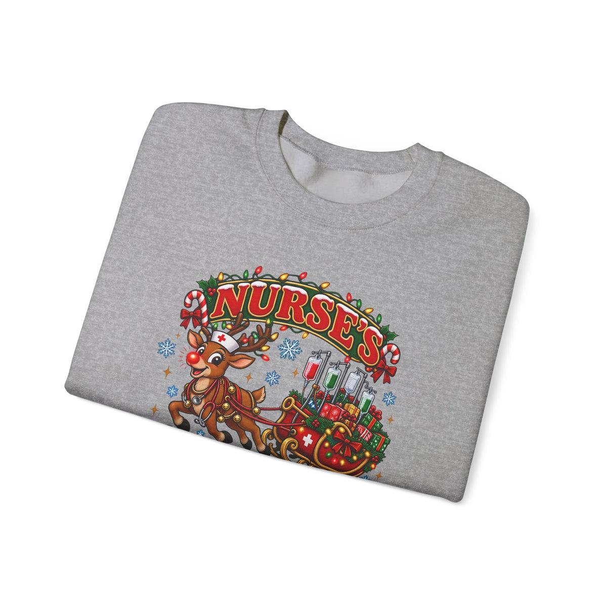 Naughty or Nice List Checked Twice Christmas Nurse Crewneck Sweatshirt