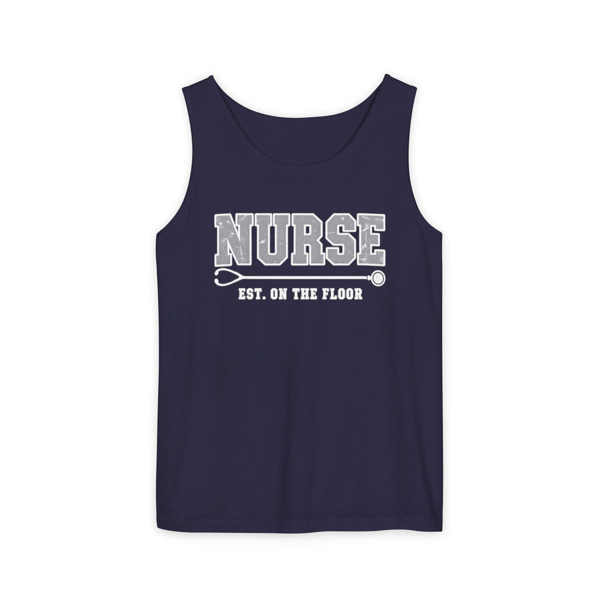 Nurse Varsity Est On the Floor Comfort Colors Tank Top